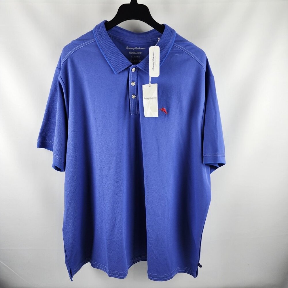Tommy Bahama Shirt Mens 3XLB Blue Island Zone Emfielder 2.0 Supima S/S Polo NWT